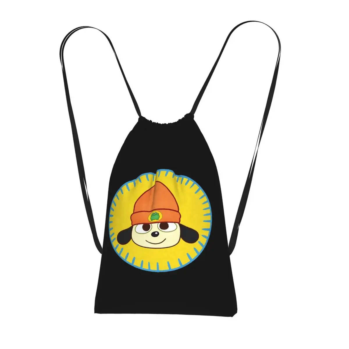 PaRappa The Rapper Patch Backpacks Casual Drawstring Bags Sundries Bag Book Bags for Travel School