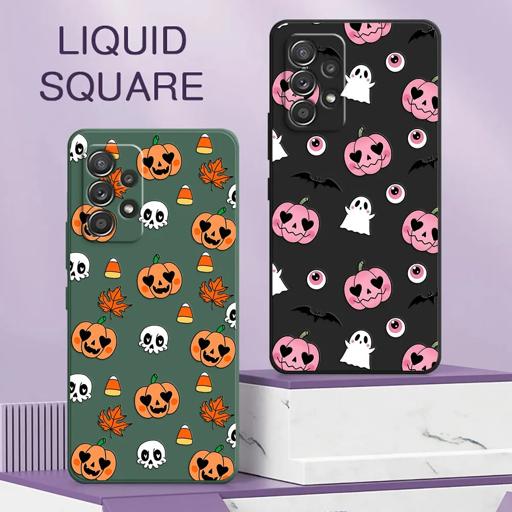 

Pumpkin Halloween Happy A56 Case For Samsung Galaxy A17 A55 A54 A53 A36 A35 A34 A52 A72 A32 A51 A26 A56 A07 Silicone Phone Cover