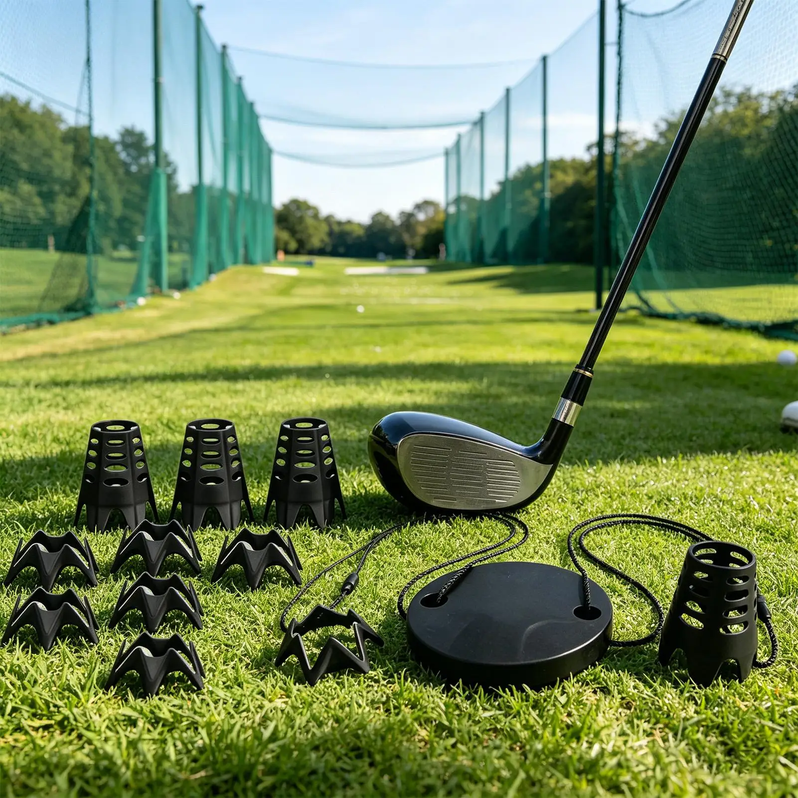 

Golf Mat Tees Reusable Stable Training Black Gadgets Kit Golf Mat Tee Holder for Hitting Home Indoor Outdoor House Course Yard