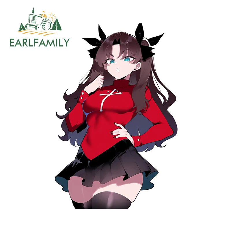 EARLFAMILY 13cm × 3.3cm Two-side Up Anime Girls Car Stickers Amusing Fashionable Graffiti Design Decals 3D Vinyl Car Wrap