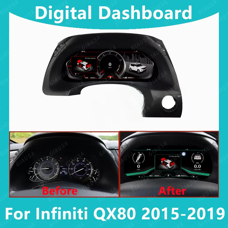 

12,3-дюймовый автомобильный ЖК-дисплей LINUX, модификация приборной панели для Infiniti QX80 2015-2019, виртуальная приборная панель для кабины