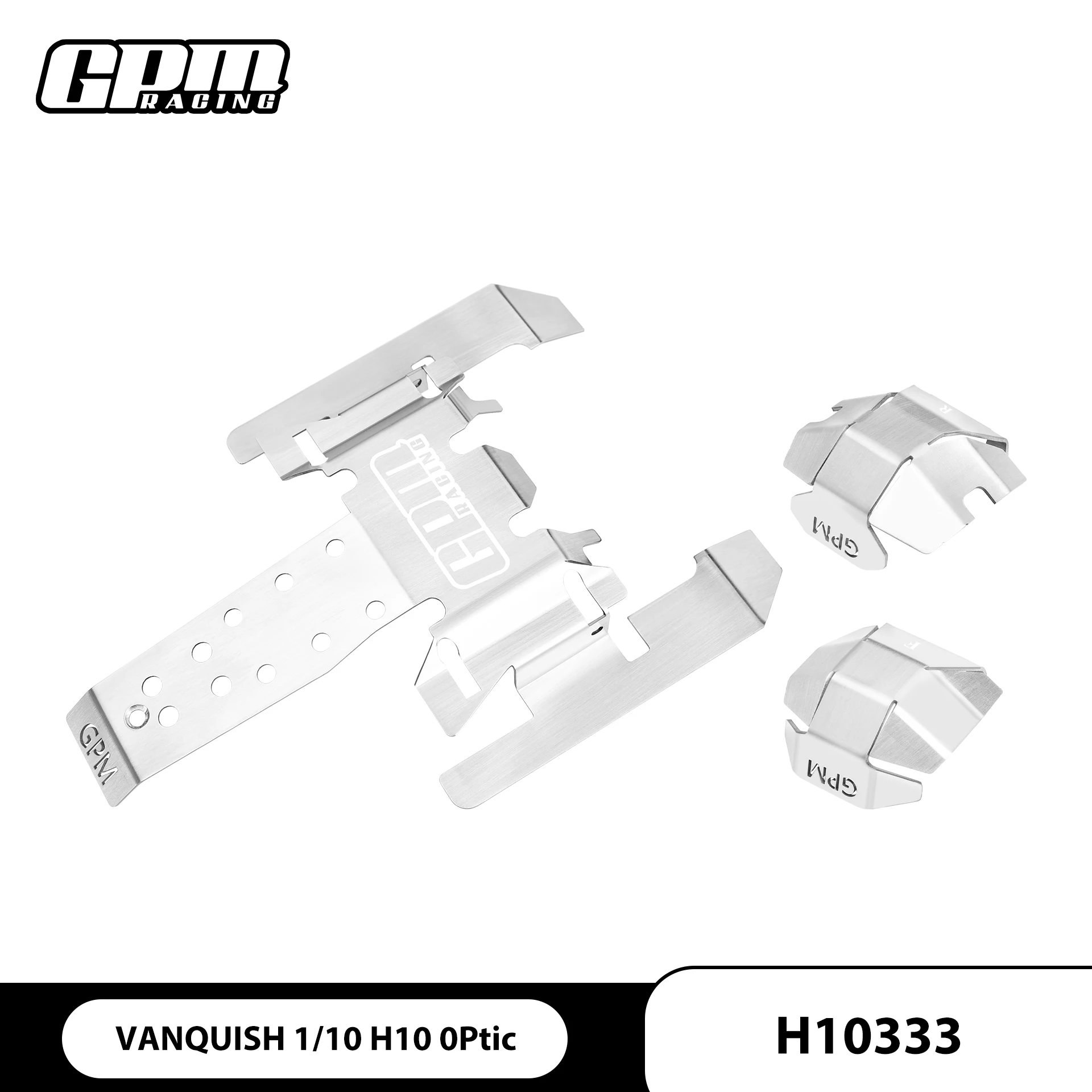 GPM Stainless Steel Chassis Skid Kit For VANQUISH 1/10 H10 OPtic VPS09027