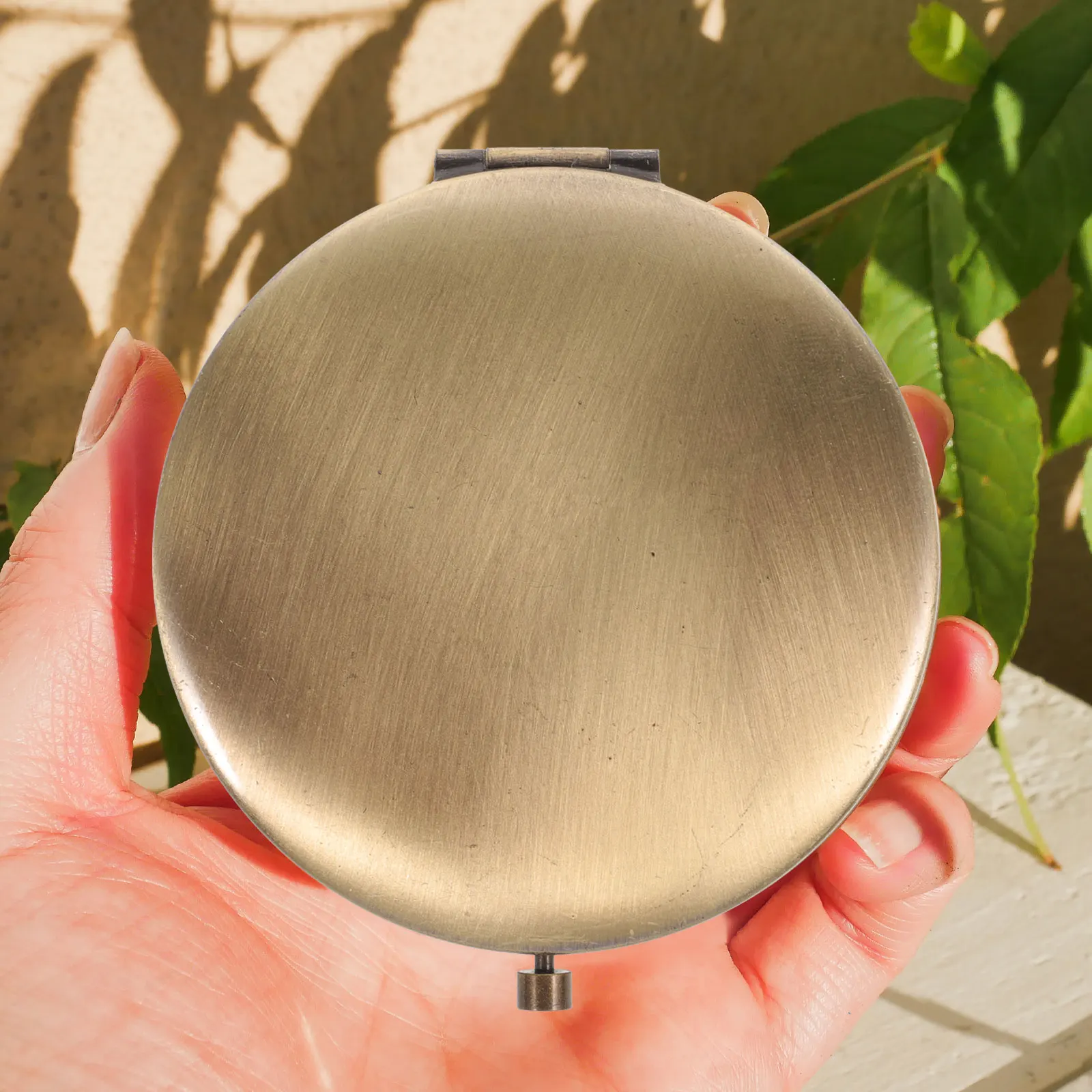 

Portable Makeup Compact Foldable Wooden Travel Mirror For Women Small Round Pocket Size Folding Mirror