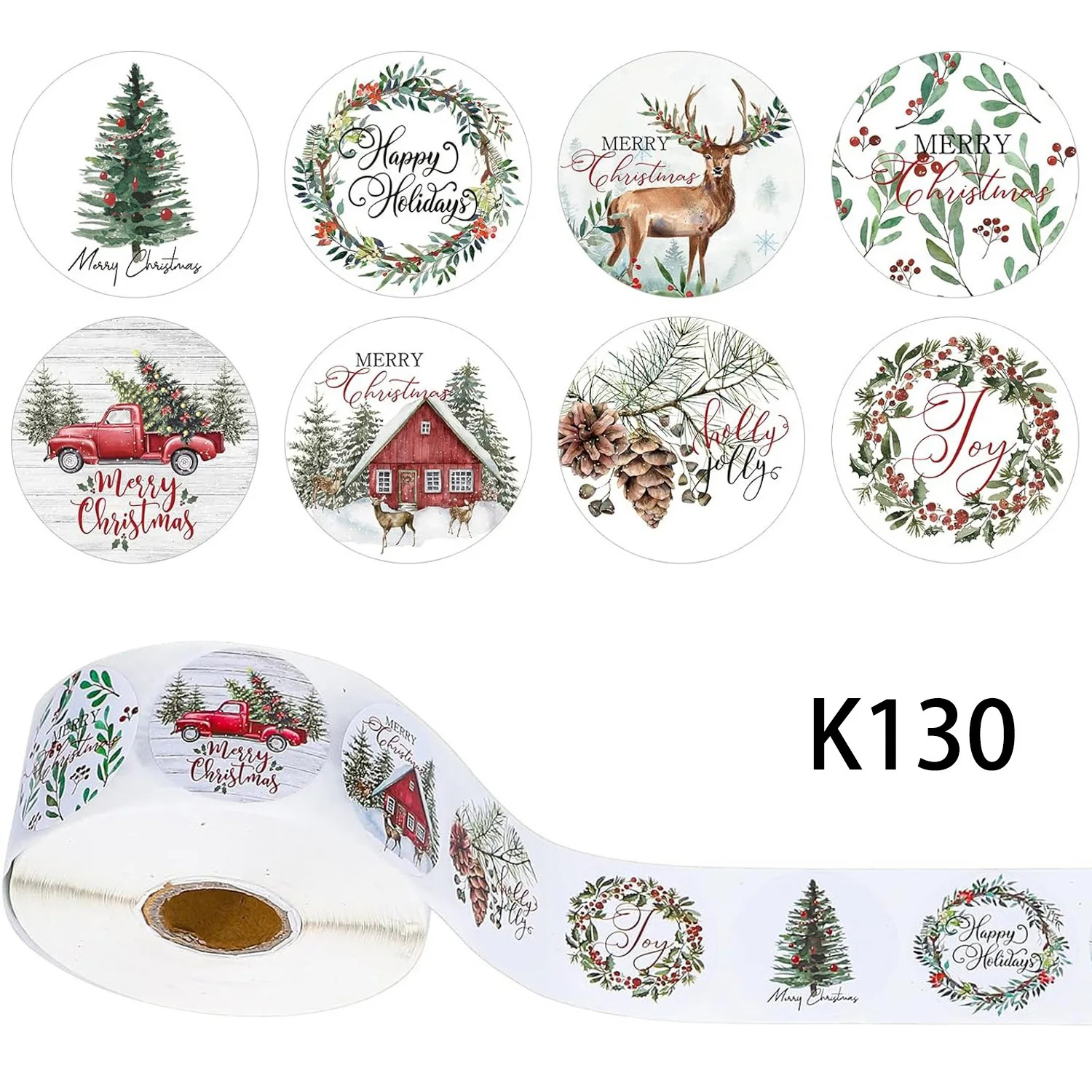 500Pcs Merry Christmas Stickers Christmas Theme Seal Labels Stickers for DIY Gift Baking Package Envelope Stationery Decor 2025