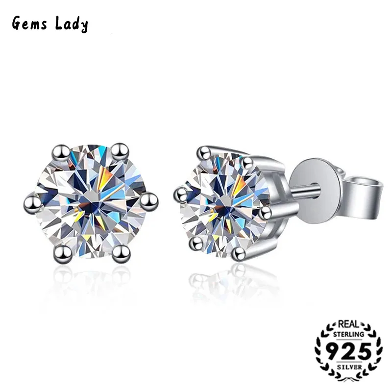 

Gems Lady Silver 925 1CT D Color Moissanite Gem Pendant Earrings Women's Fashion Anniversary Birthday Valentine's Day Gift