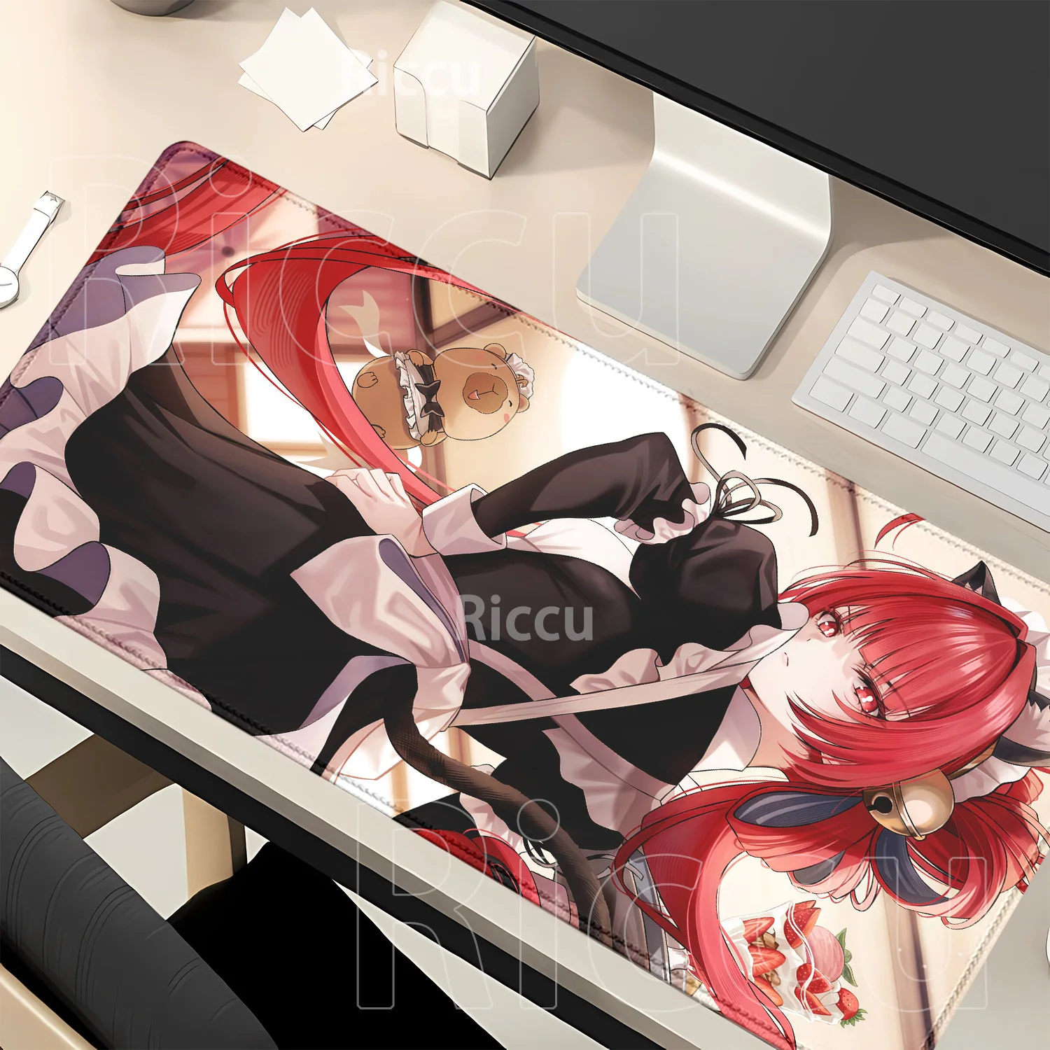 Larger Suoming Wuthering Waves WuWa Mousepad Gaming Office Accessories Mouse Pad Non-Slip Keyboard HD Printing 400x900mm DeskMat
