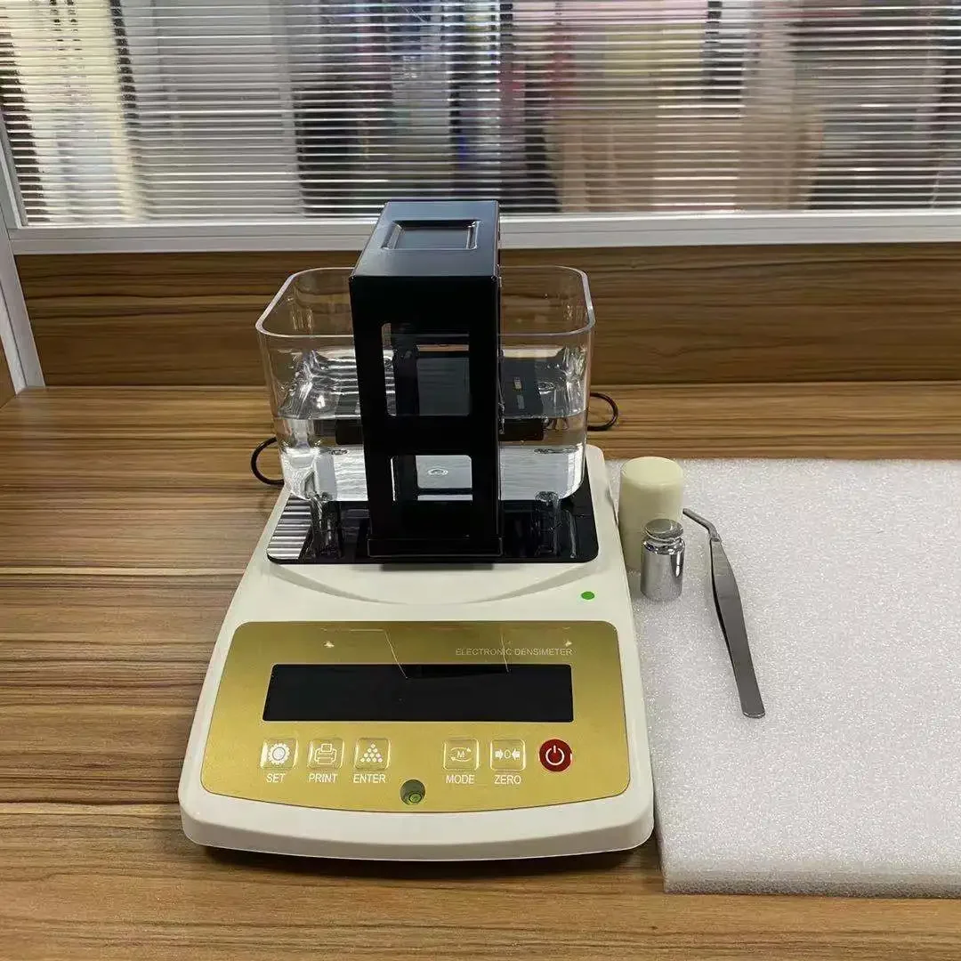 جهاز اختبار كثافة البلاستيك المطاطي الإلكتروني مسحوق الجسيمات مقياس الجاذبية المحددة القراءة المباشرة الصلبة