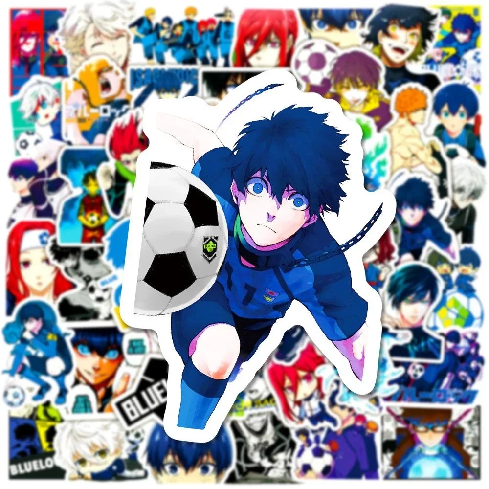 10/25/50 pçs anime azul bloqueio adesivo animação de futebol dos desenhos animados graffiti adesivos decalque à prova dwaterproof água