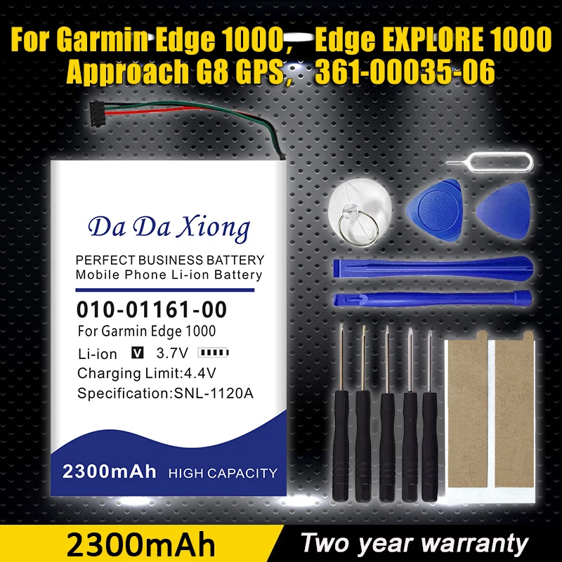 

DaDaXiong 010-01161-00 Аккумулятор для Garmin Edge 1000 / Explore 1000 / Approach G8 GPS 361-00035-06 2300 мАч Батарея для часов