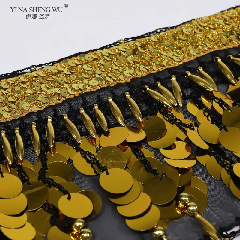 Conjunto de traje de actuación de danza del vientre para mujer, traje de fiesta para club nocturno, monedas, bufanda de cadera, sujetadores con cuentas y brazaletes, Ropa de baile para DJ