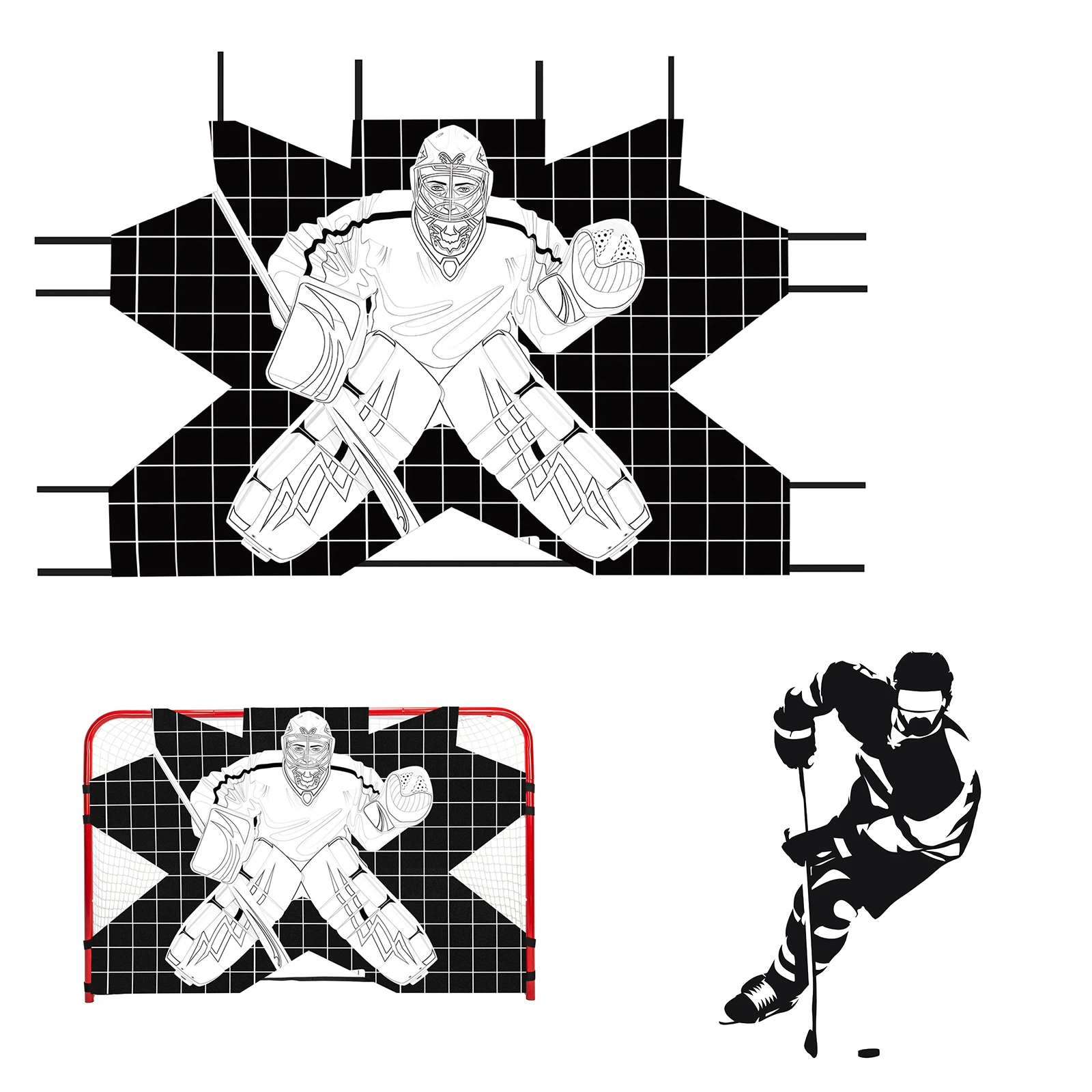 Hockey Goal Net Target Tear- Oxford Cloth Ice Hockey Target Net (Door Frame Not Included) for Adults Practice Street