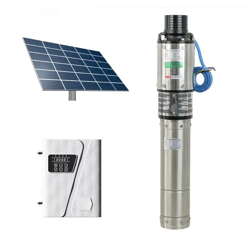 AC/DC Hybrid Solar Deep Well Water Pump Customizable High Pressure  Clean Water Well Pumps