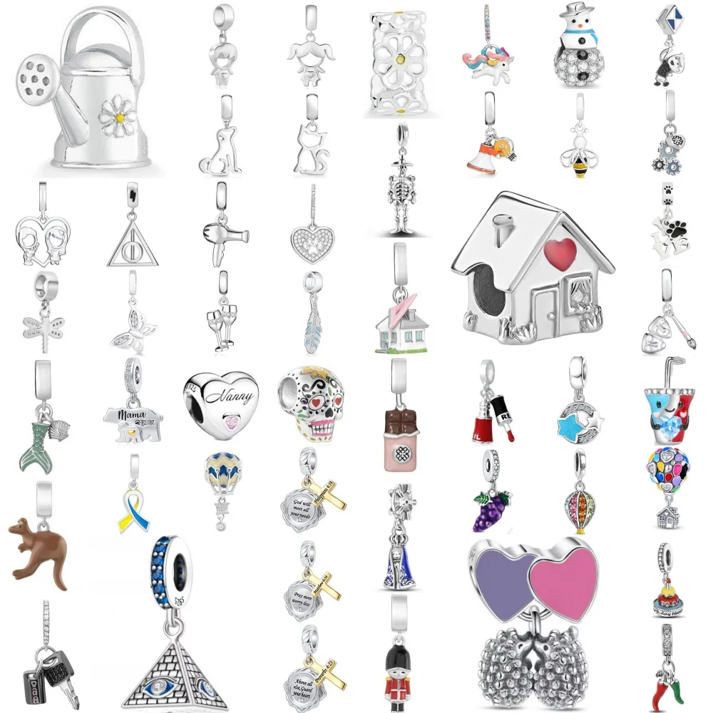 売れ筋商品 925シルバー、家、カップ、犬、猫、ケーキのペンダント、オリジナルブレスレット対応、DIYアクセサリー、絶妙なジュエリー 1