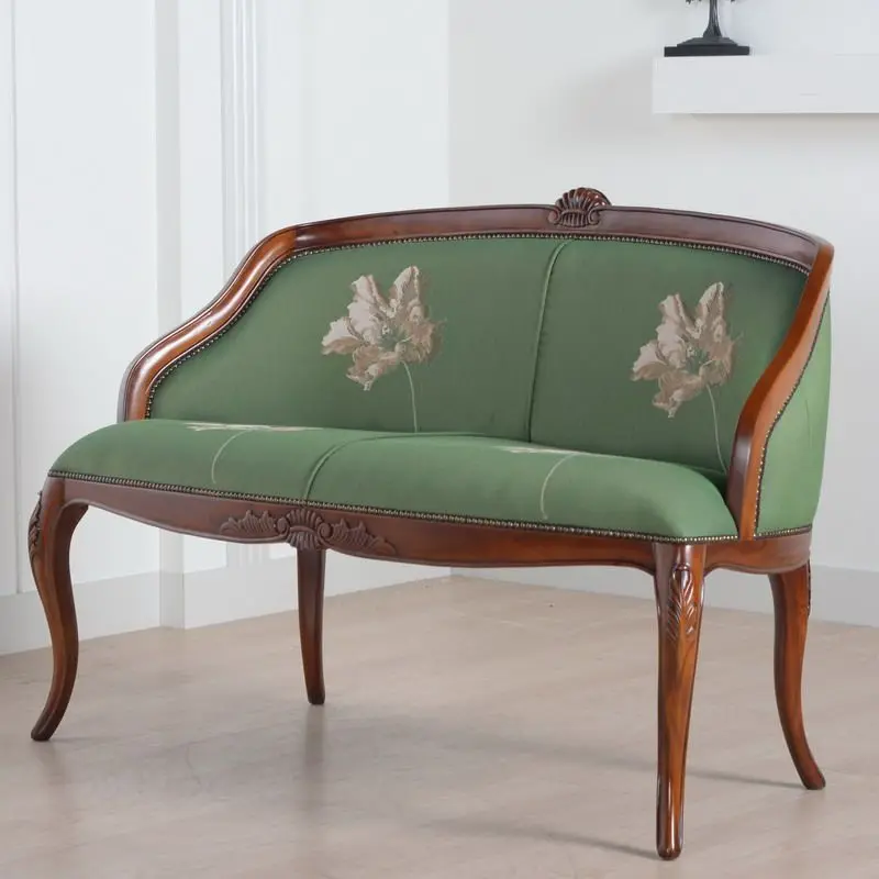 

PYJ sofa chair American double cafe casual makeup solid wood art chair