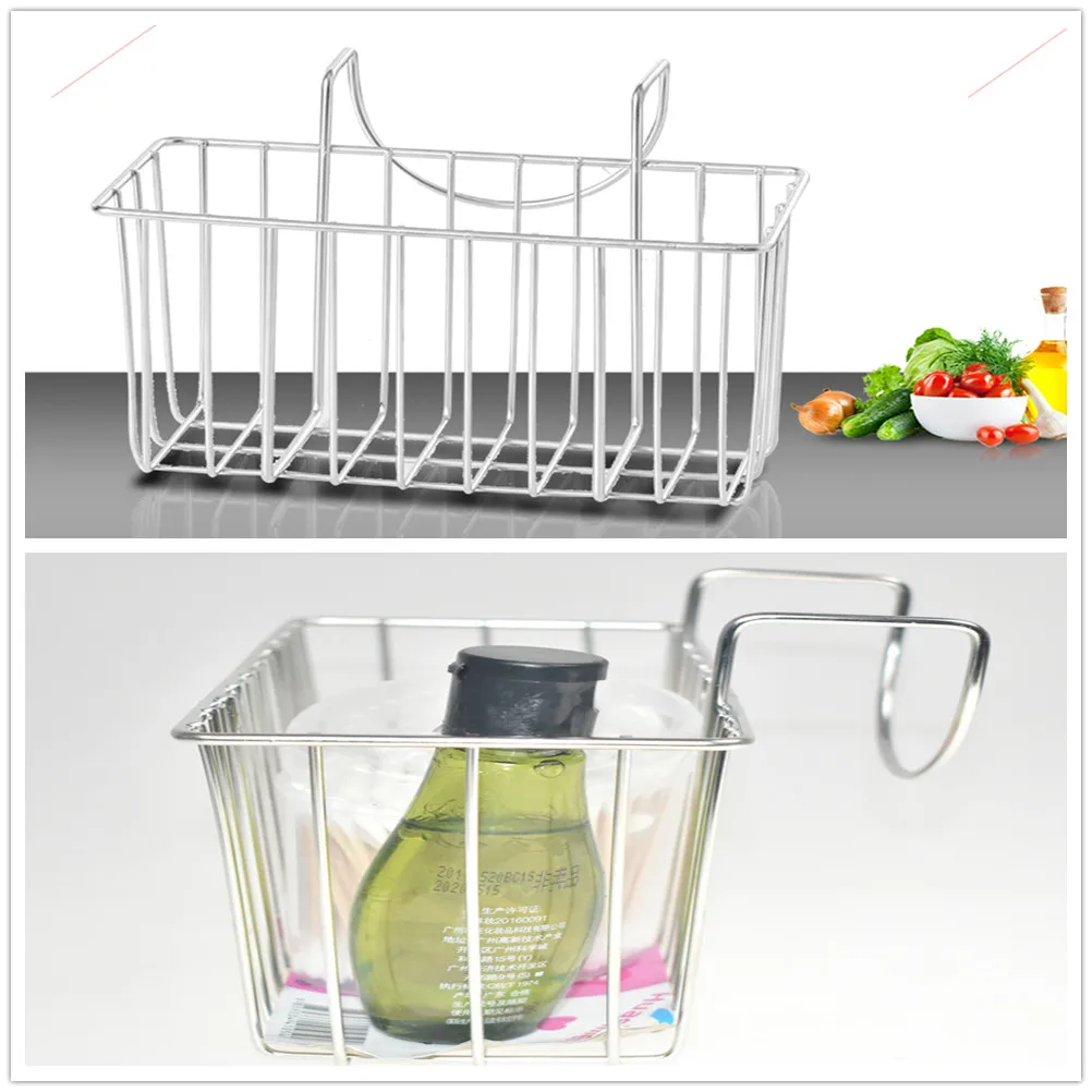 

Drain Basket Kitchen Strainer Hanging Sink Organizer Stainless Steel No Installation Required Multi-functional Bathroom
