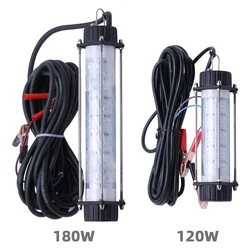 1 pc High-power Fish Underwater Fishing Light 120W 180W 12V 7M Wire Green White Squid Shad Lure Submersible Fishing Finder