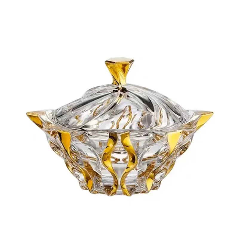 

Crystal glass candy jar, dried fruit box, snack jar, European fruit plate.