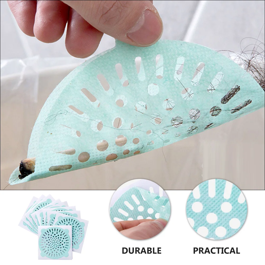 

3pcs Disposable Filter Floor Drain Sticker Anti-Block Hair Collection Applique For Bathroom Kitchen Drainage Non-Woven Adhesive