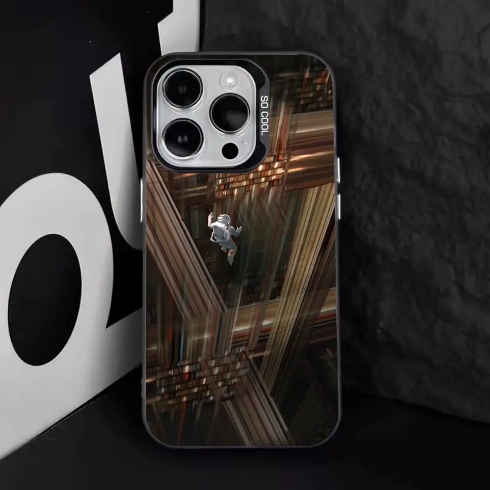 F-Film I-Interstellar映画 iPhone 17、16、15、14、13、12、11、Pro、Max、Plus、E、Air、Mini用 ブラックTPUカバー