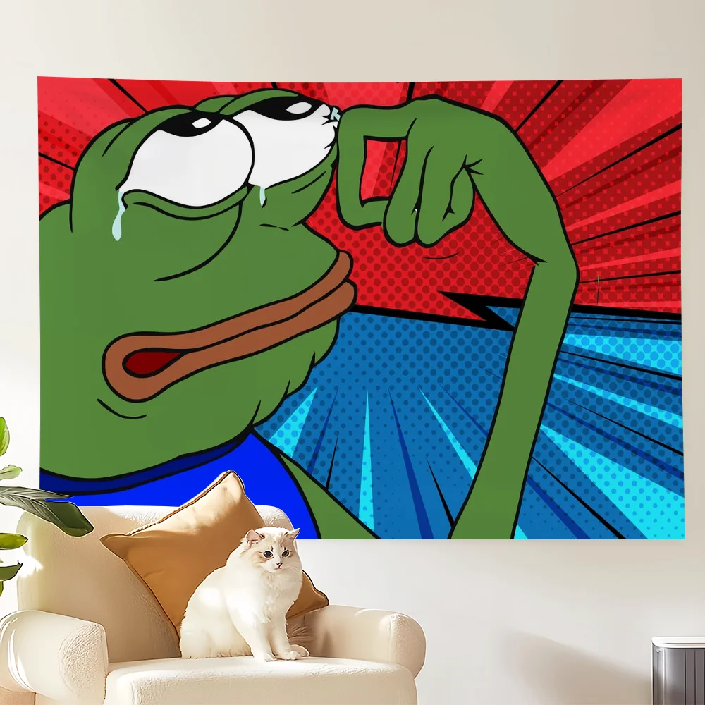 Funny Cartoon P-Pepe The Cute F-Frog flag College Bedroom Living Room Home Dorm Decor Funny Tapestry Garage Bar Wall Club Banner