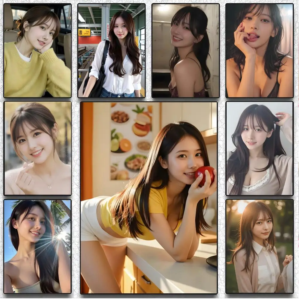 Adult Video Actress Yuno Ohara Poster Artistic Peel-Off Wall Decor, Indoor Outdoor Home Ornament for Collectors