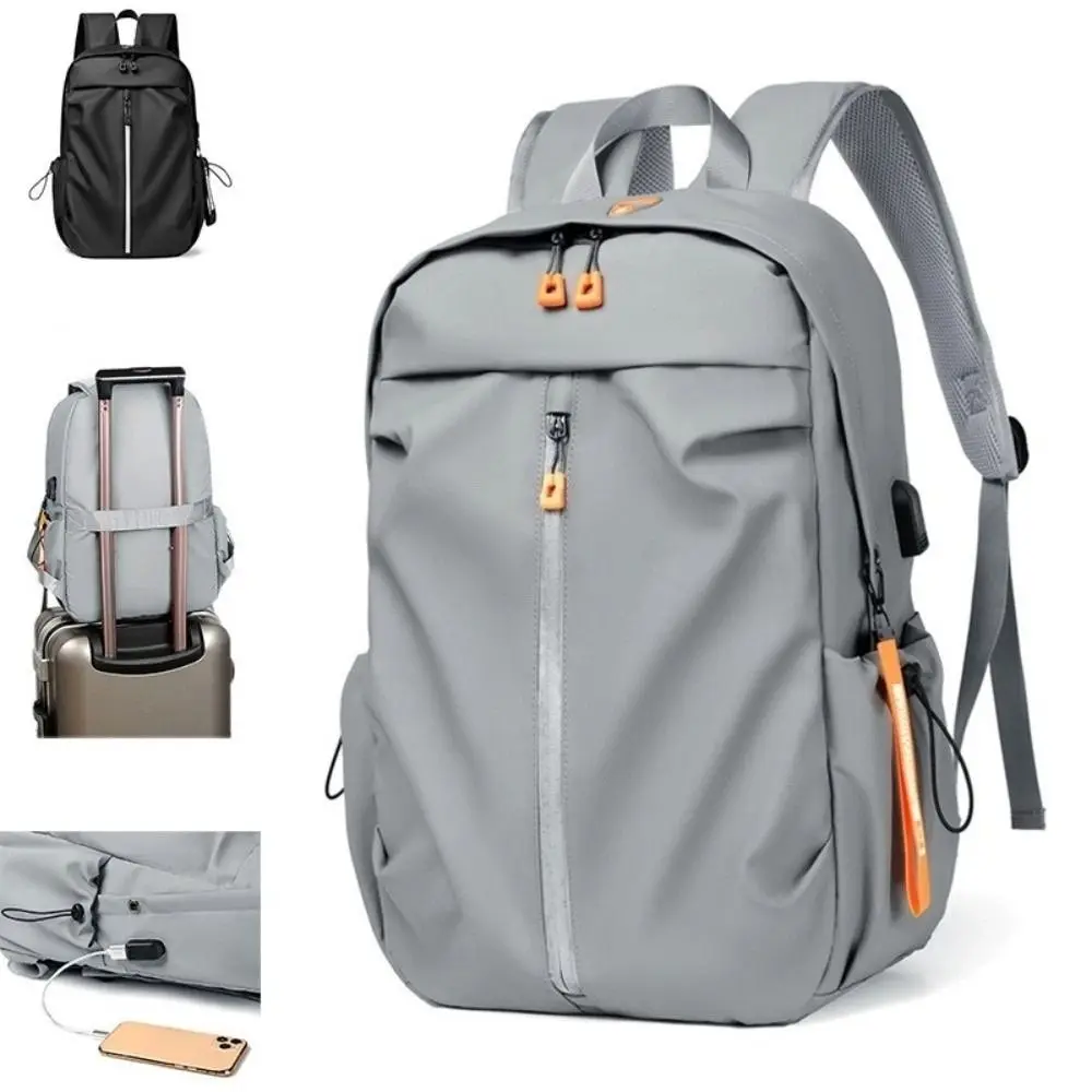 

Large Capacity Men's Computer Backpack Anti-splashing USB Interface Business Computer Bag Leisure Simple Style Travel Backpack