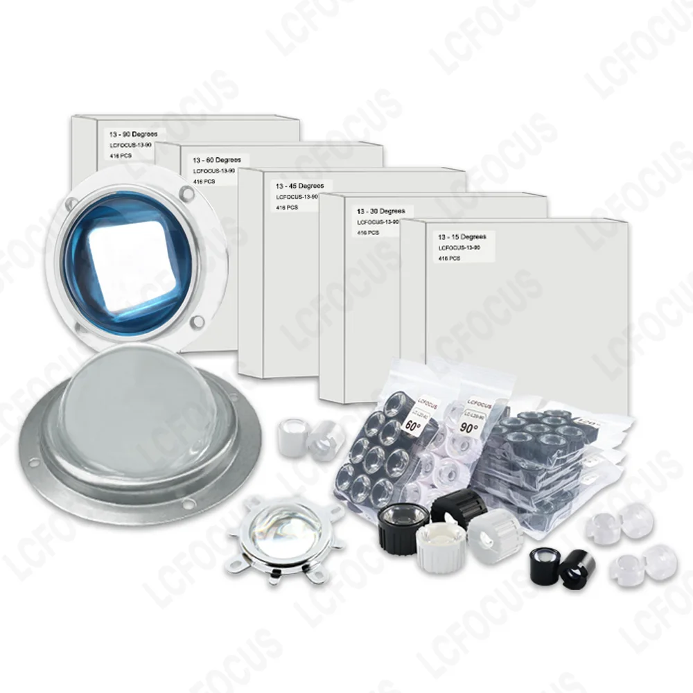 Imagem -06 - Lente de Vidro Óptico de Led de 30 45 60 90 120 Graus 78 mm Mais Refletor Colimador Mais Suporte Fixo Adequado para Chip Led Cob de 20w 30w 50w 100w