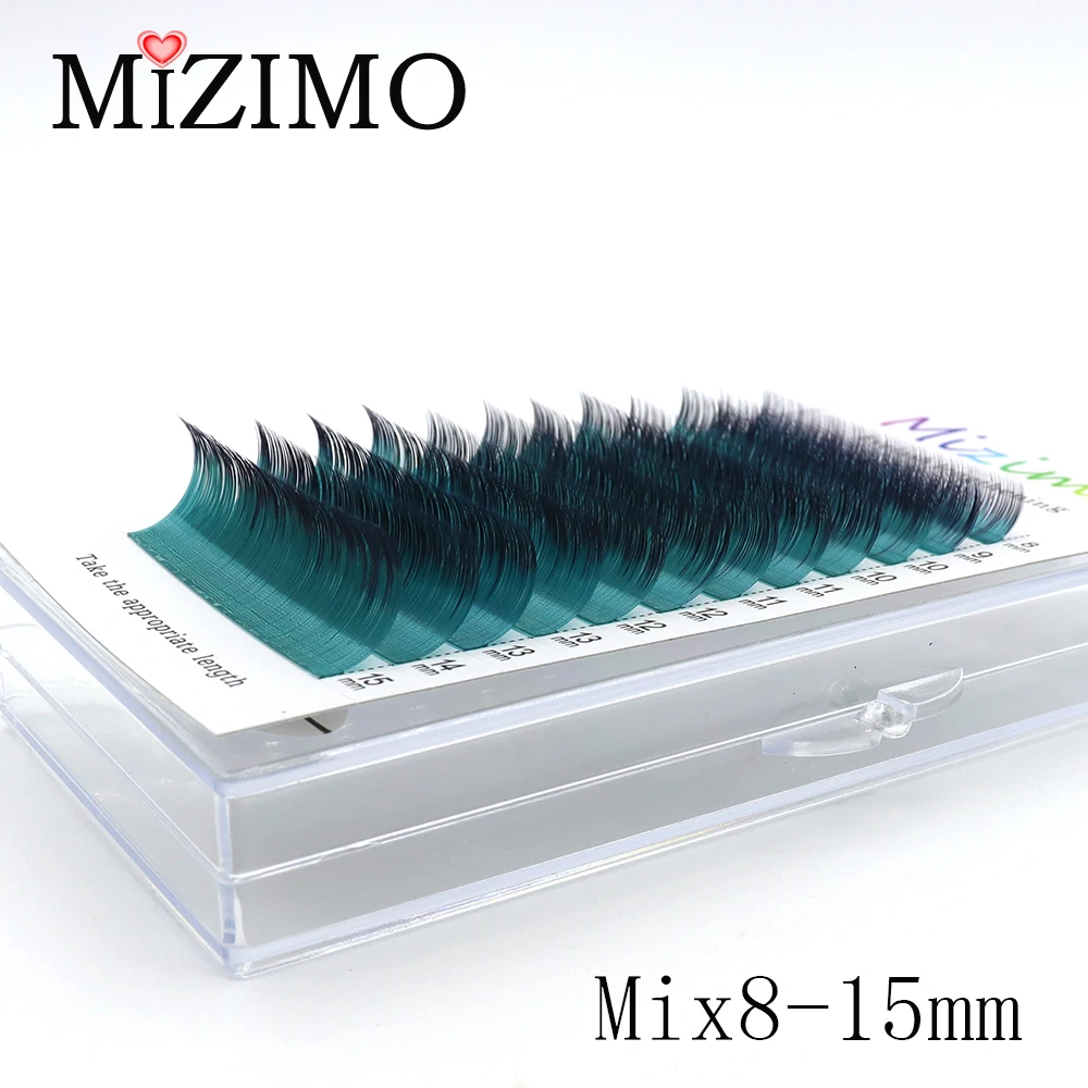 Color Eyelashes Two-color Gradient Blue Yellow Purple Black Pink 8-15 Mixed Length Soft Unique Single Grafted False Eyelashes