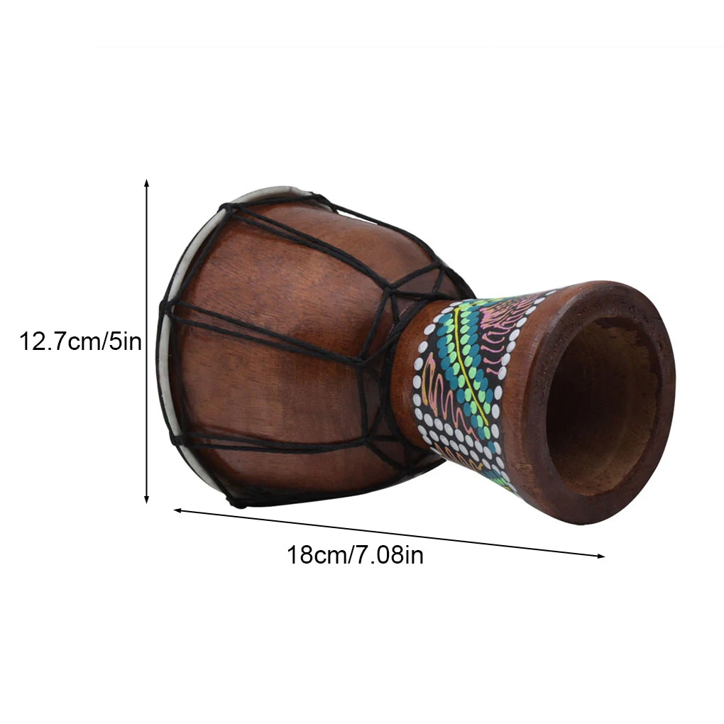 Tambour PerSCH avec motif d'art coloré, tambour à main africain portable pour enfants, cadeau de tambourin léger