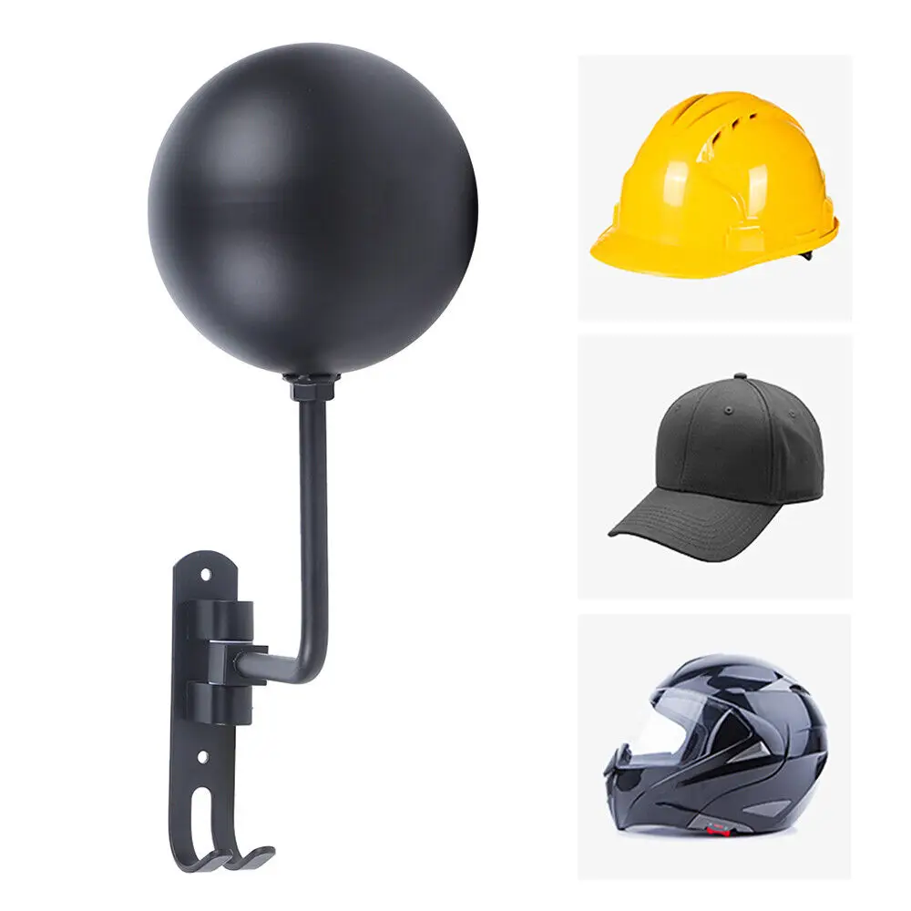 Wall Mount Motorcycle Helmet Stand Bedroom Hat Rack Storage Display Hook Holder
