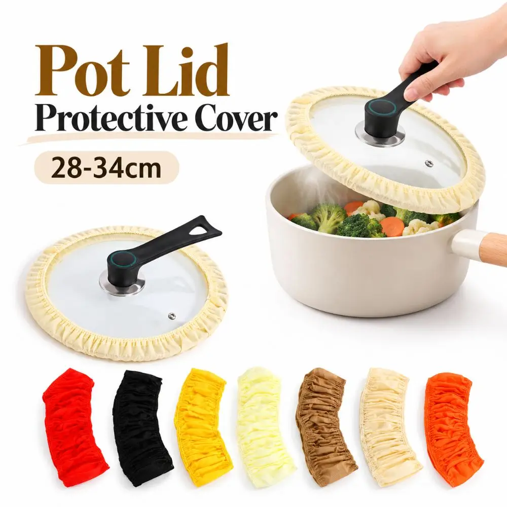 Non Woven Fabric Pot Lid Protective Cover Anti Scratch Elastic Edge Pan Lid Cover Anti Collision Dustproof Pot Lid Dust Cover