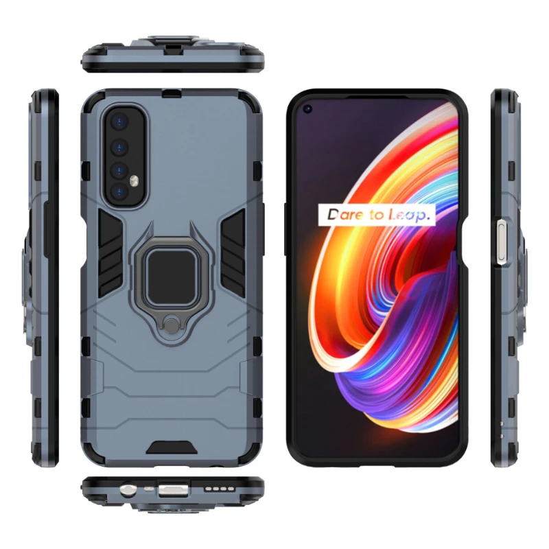 For OPPO Realme 7i 7 Pro Back Cover Phone Case Shockproof Armor Anti-Fall Metal Ring Holder Magnetic Protect Funda Coque Cases