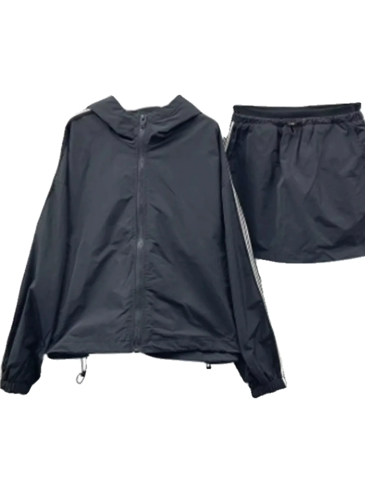 Amerikaanse Sle Paarse Jaet En Rok Set Dames Zomer High-End Spor Capuchon Bovenkleding Met Orts Tweedelig Pak