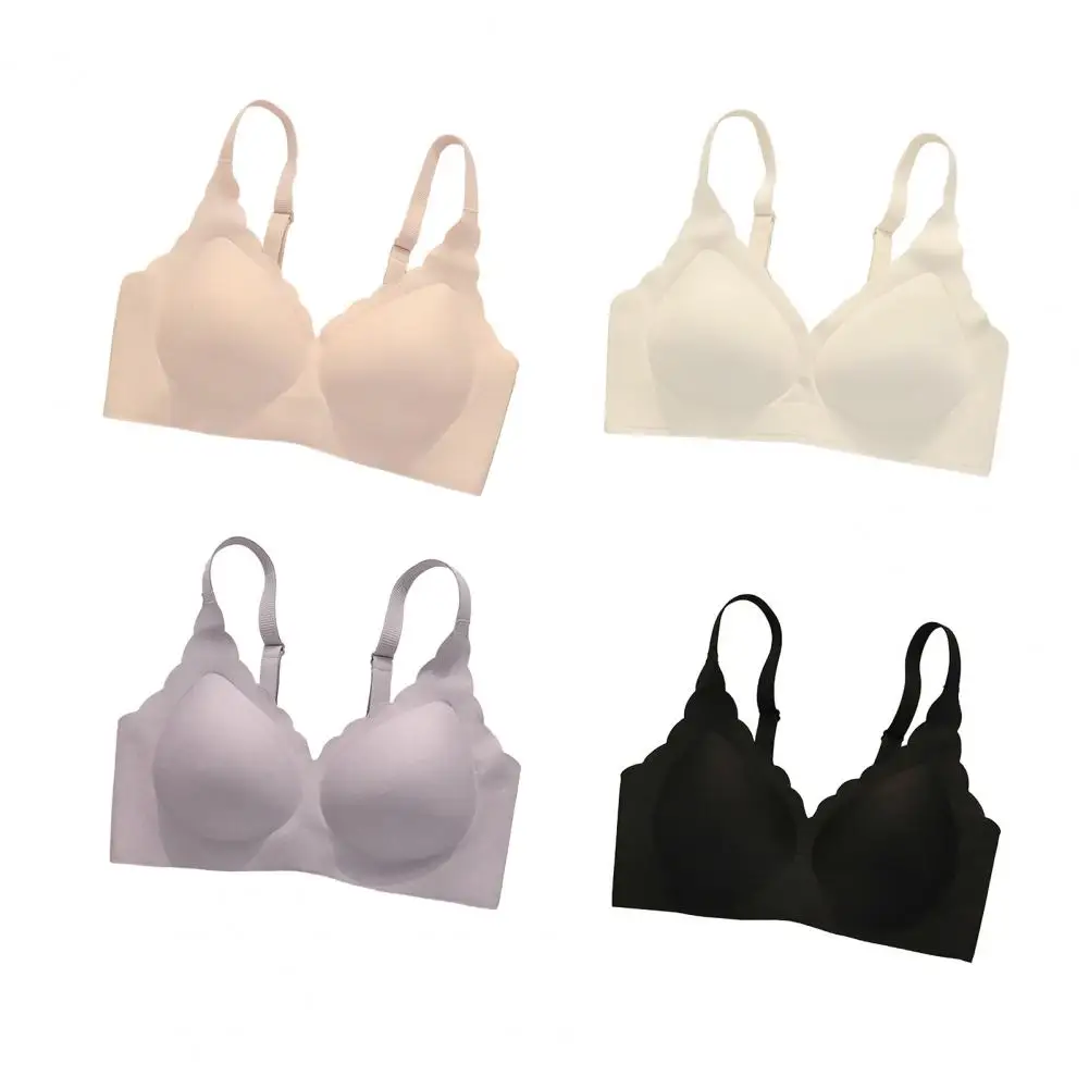 Sexy No Trace Top Women's Underwear No Steel Ring Comfortable Upper Support Sling Adjustable Beauty Back Bra Thin Section