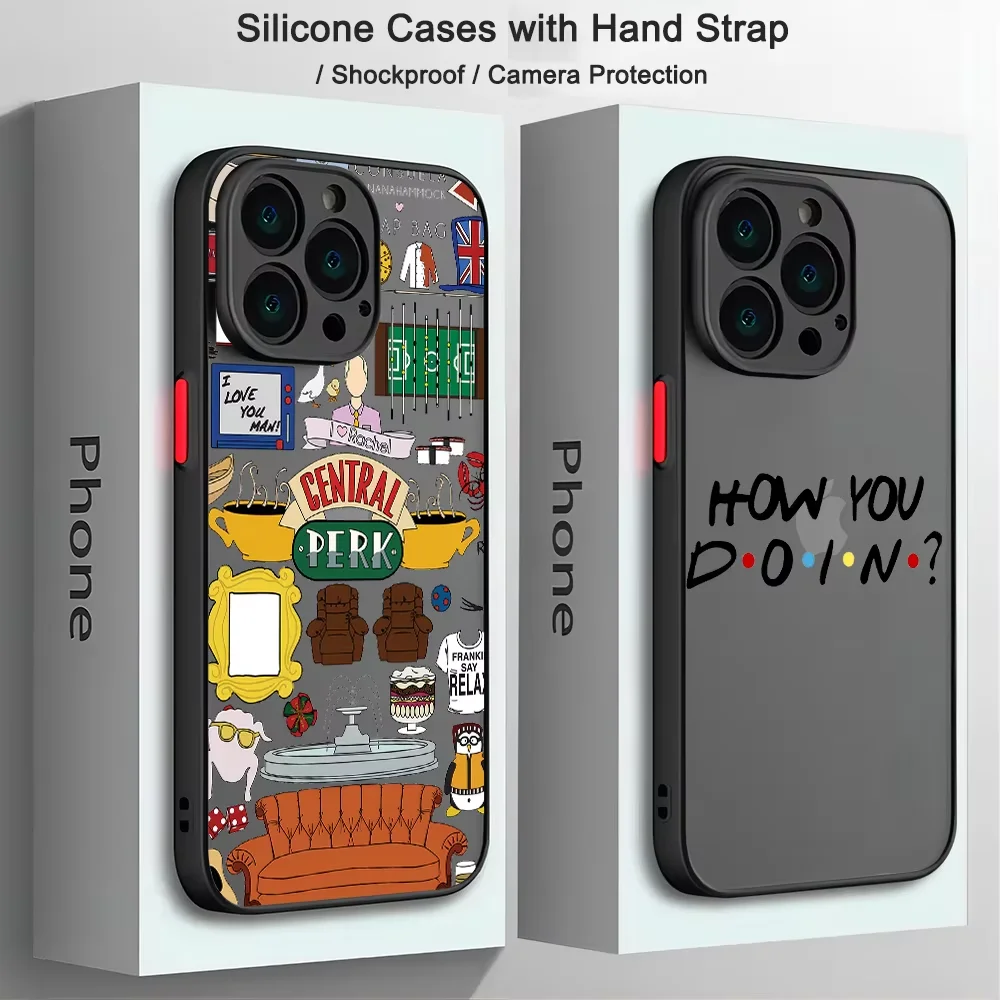 Friends Hot TV Show Phone Case For IPhone 17 Air 16 e 15 14 13 12 11 Pro Max Plus Mini SE 2020 2022 Matte Transparent Case