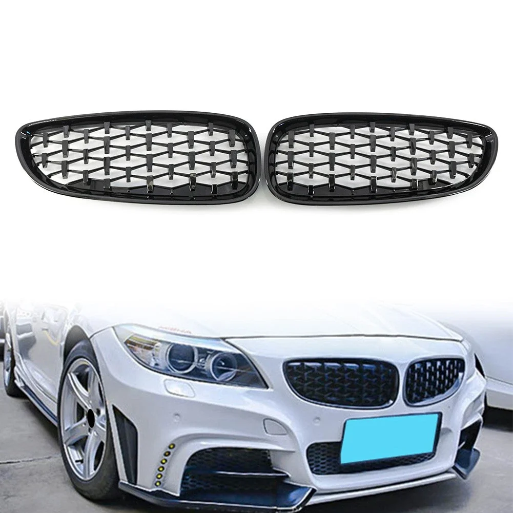

51137181547 51137181548 Для BMW E89 Z4 2009 ~ 2016 1 пара глянцевый черный ABS автомобильный ромбовидный стиль с покрытием передняя решетка почек