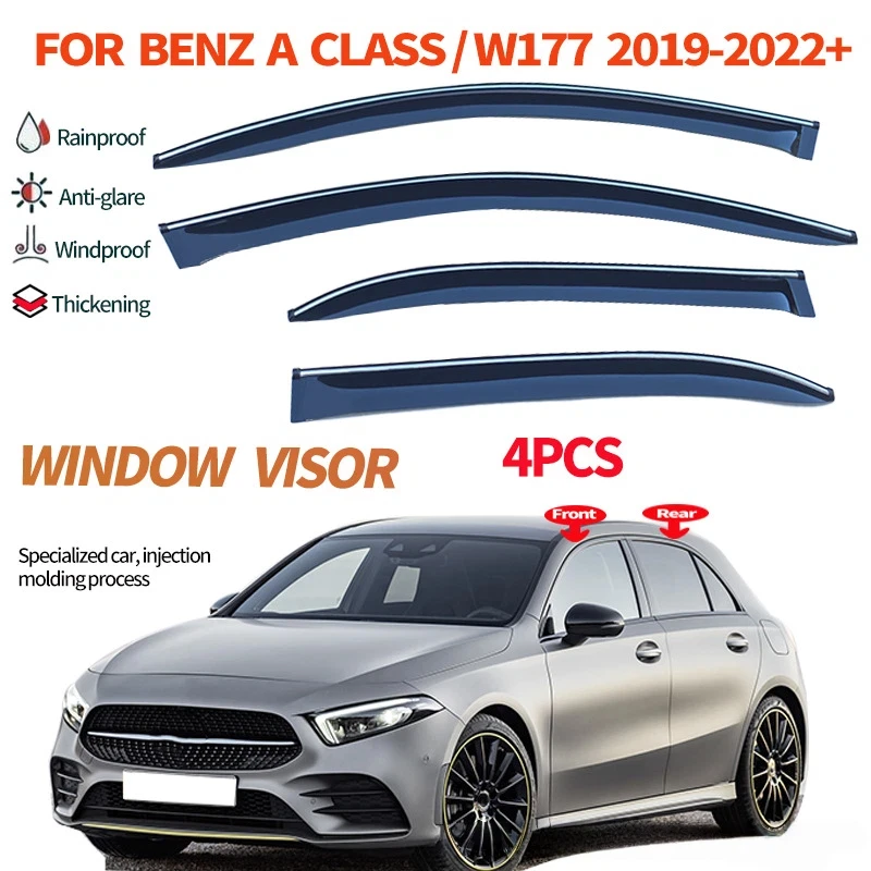 For MERCEDES A Class 2019+Window visor Side Window Deflector Weathershield Sun Rain Guard