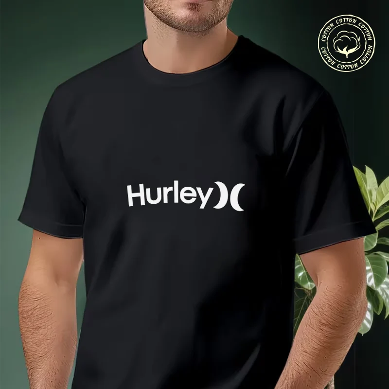 Camiseta Gráfica Hurley para Hombre, Ropa de Motocicleta, Estilo Hip Hop, Streetwear Unisex, Casual, a la Moda, de Manga Corta