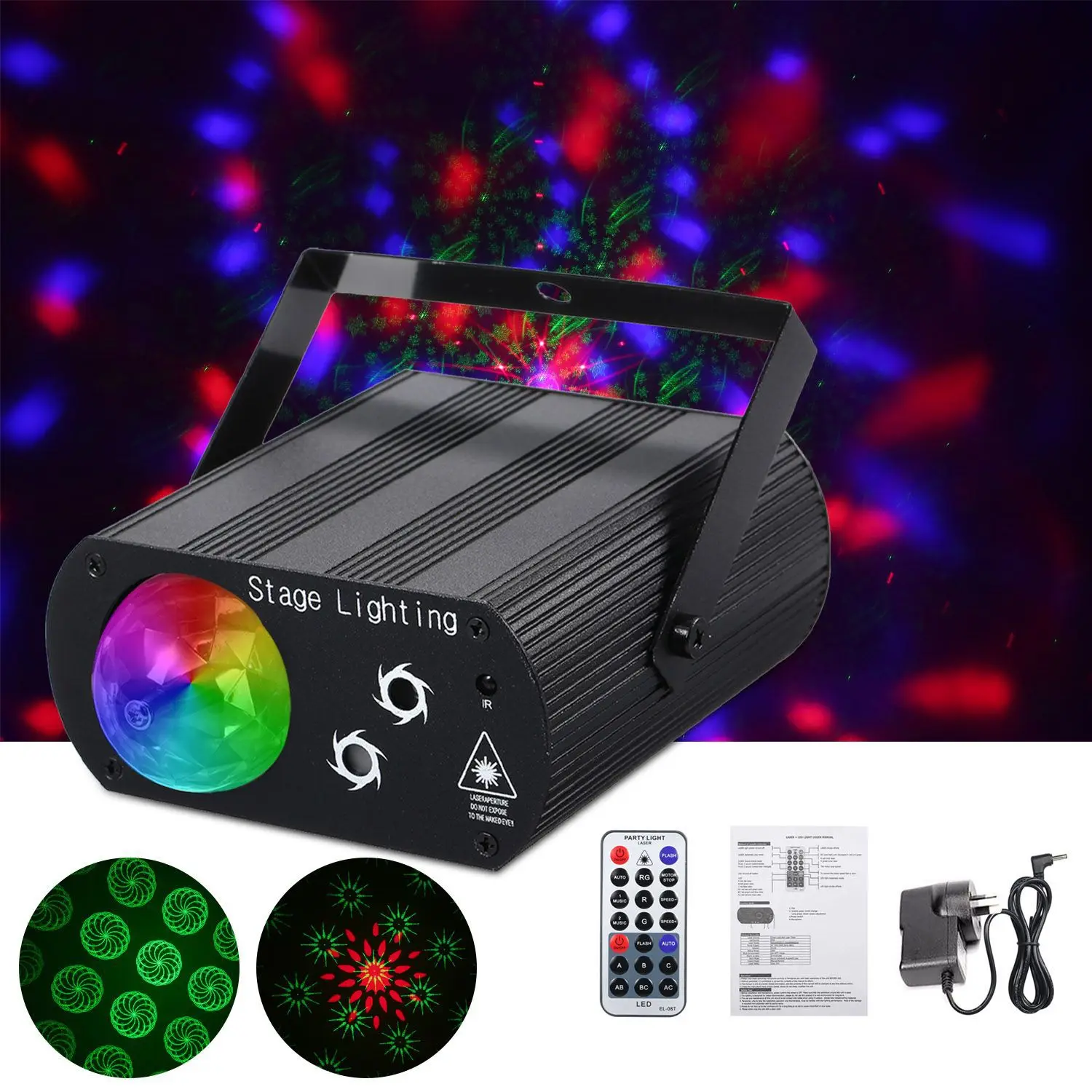 

mini snowflake patter DJ Disco Light Party Stage Lighting Effect Remote Control Laser Projector Strobe Lamp For Home Dance Floor