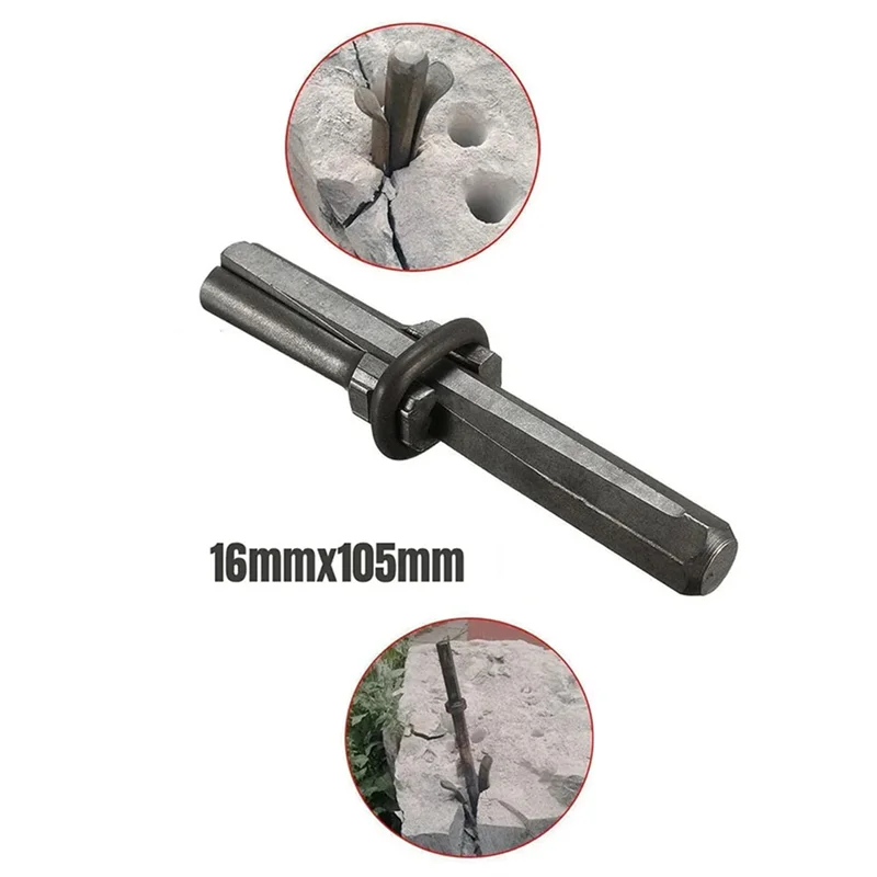 Strumento per dividere la pietra Splitter per pietra Cunei per spina metallica Splitter per roccia in cemento Utensile manuale 16 * 105 mm Scalpelli per pietra