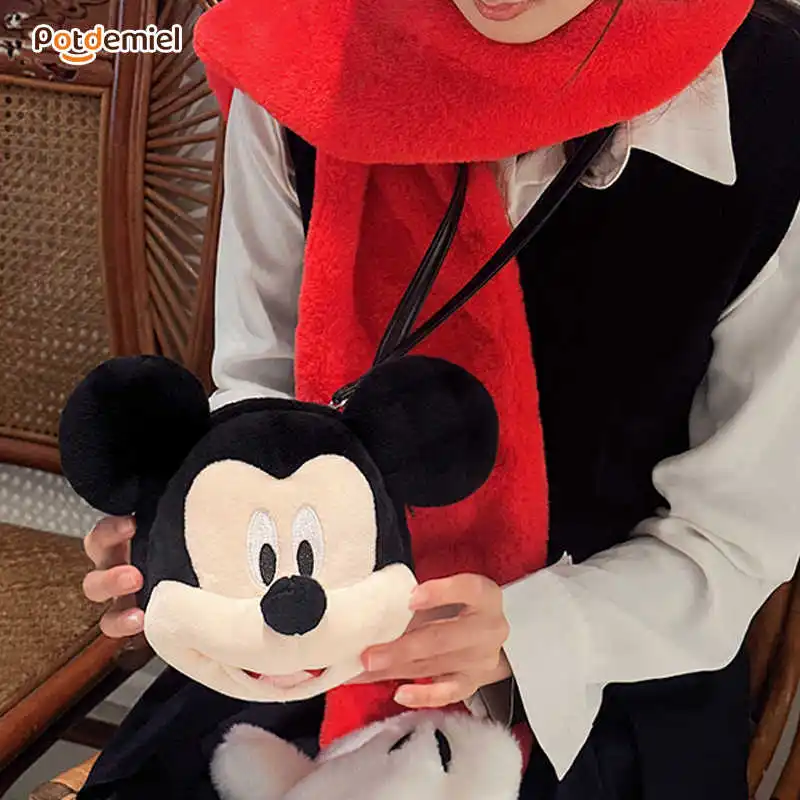 

Новая сумка-кошелек Potdemiel Disney в форме Микки и Минни, сумка через плечо на цепочке, портативный плюшевый кулон-украшение, подарок, персонализированные игрушки