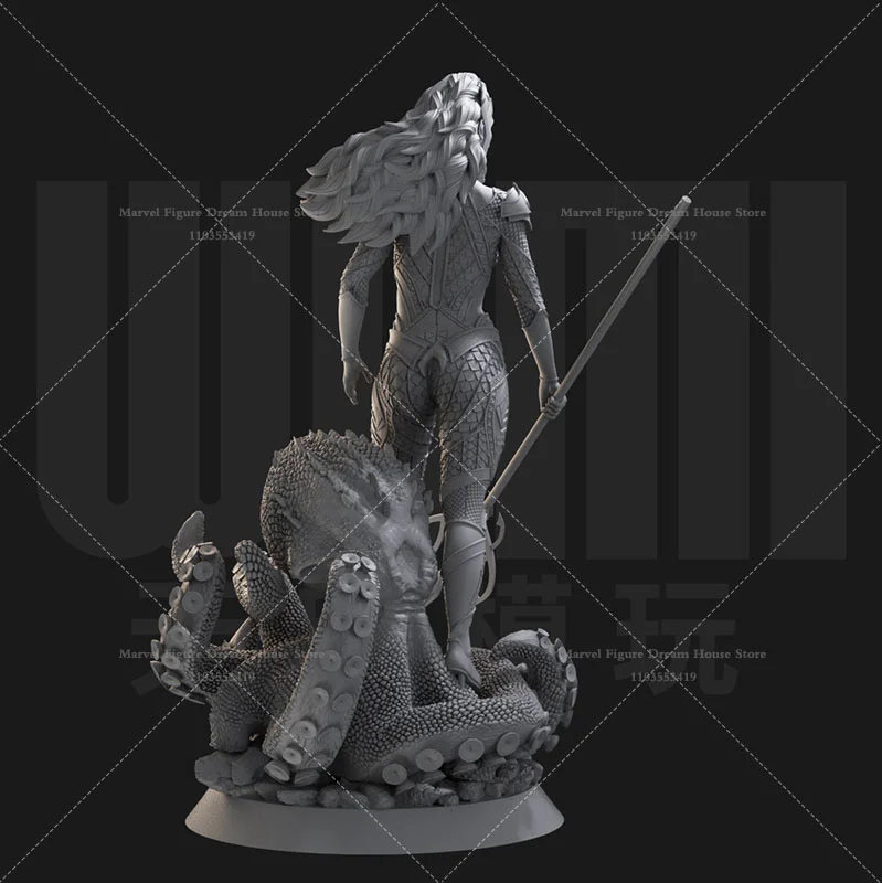 1/24 1/18 مقياس ميرا ملكة أتلانتس مشرق الشعر الطويل صورة مستقلة لتقوم بها بنفسك الذاتي تجميعها GK ثلاثية الأبعاد الراتنج غير معلمة فتاة دمية #6