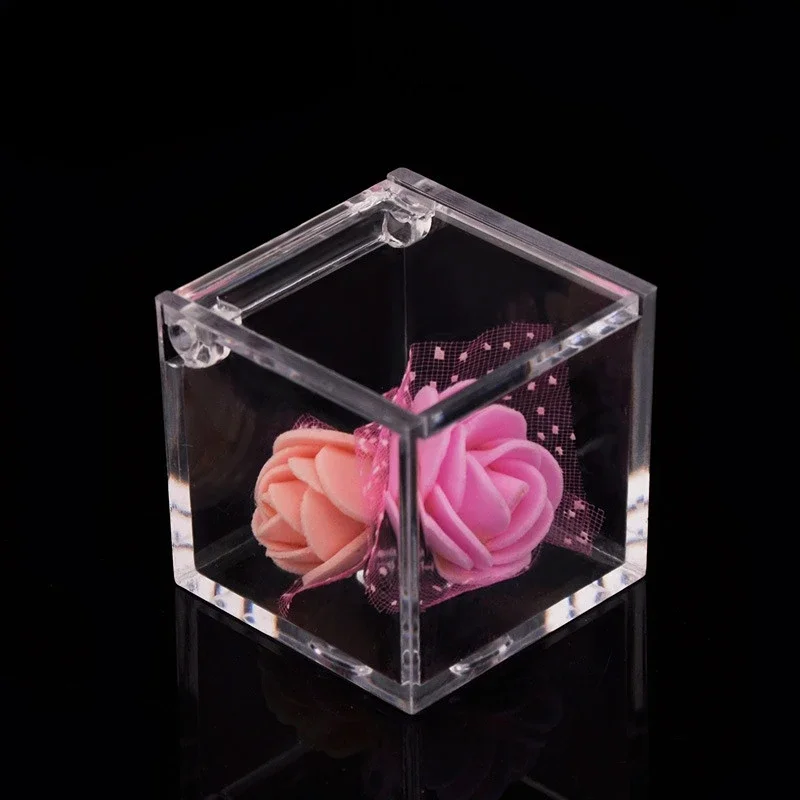 

Mini Transparent Acrylic Boxes With Cover Plastic Organizer Small Gift Square Packing Box Food Candy Storage Container For Home
