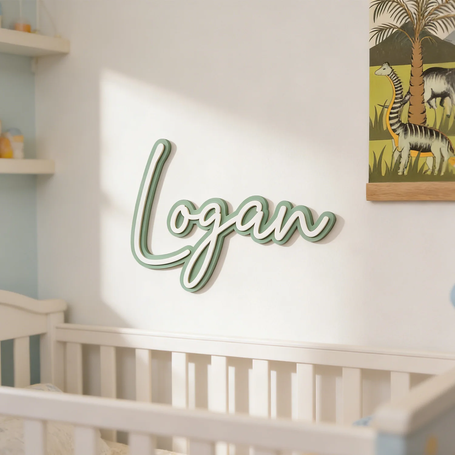 1 Stück Personalisierte Doppelschichtige Holz-Namensschilder, Individueller Text, Kinderzimmer-Wanddekoration, Party- und Geburtstagsdekoration