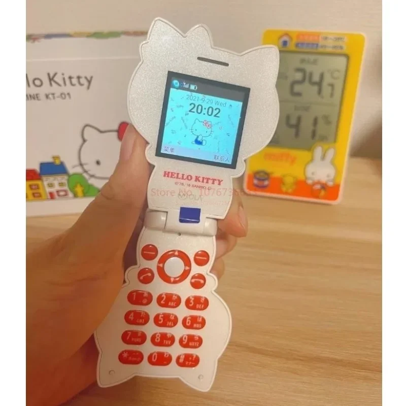 Limited Edition Sanrio Foldable Phone Hello Kitty Anime Peripheral Call Function Multi Language Switching Children'S Cute Gifts