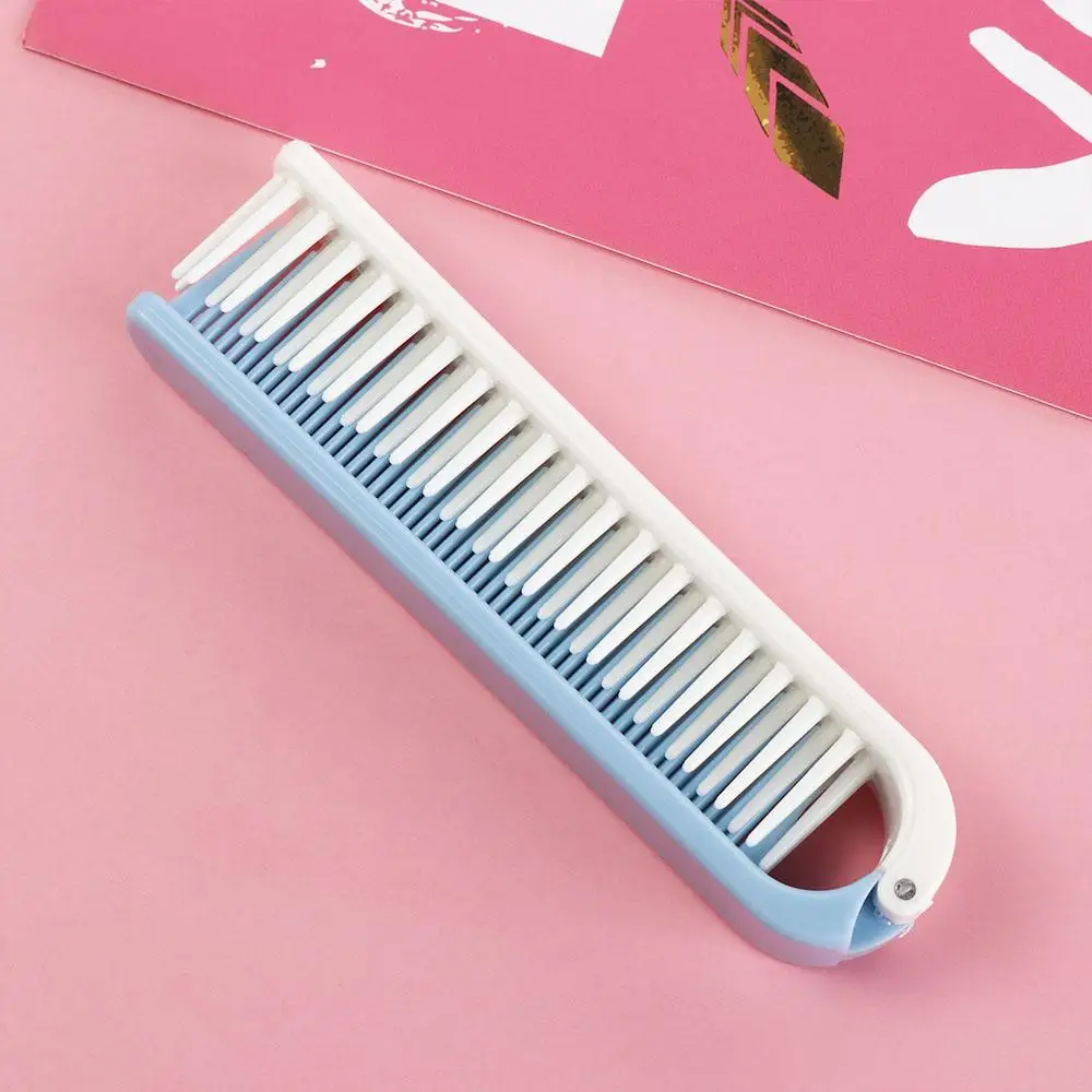 Easy Use Massage 2 in 1 Folding Comb Hair Care Handheld Travel Hair Brush Random Color Hair Clean Foldable Comb Travel