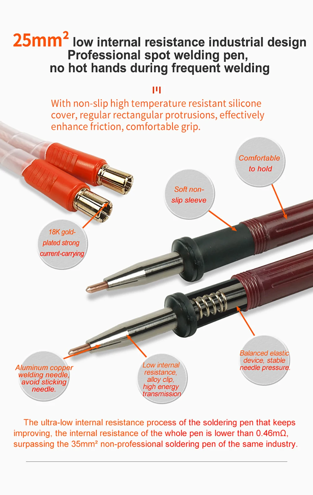 Bolígrafo de soldadura por puntos de alta potencia, Pluma de soldadura por puntos dividida de 75A, batería única grande de pulso, máquina de