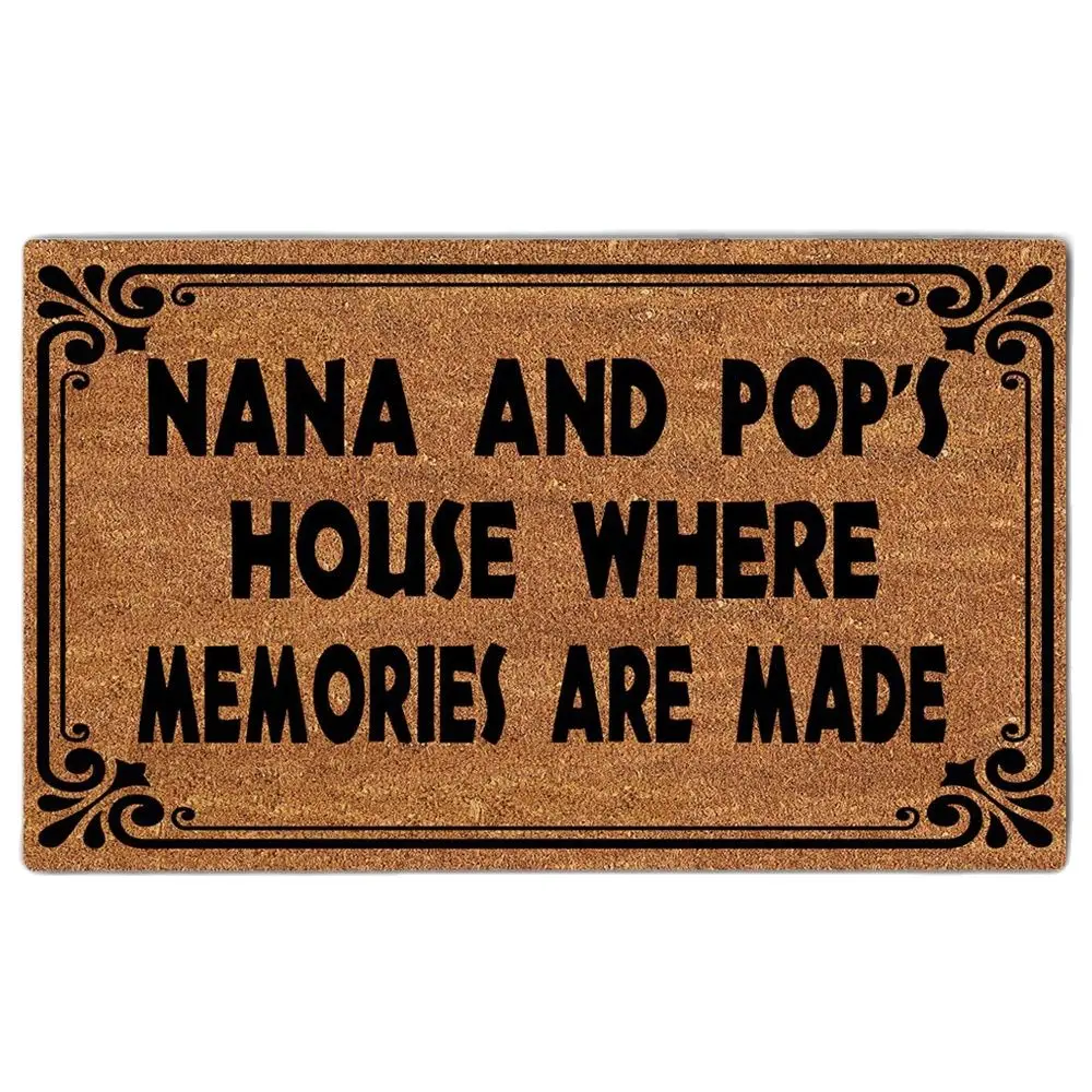 

Nana and Pop's House Where Memories are Made Doormat Outdoor Porch Patio Front Floor Door Mat Holiday Rug Decor Home