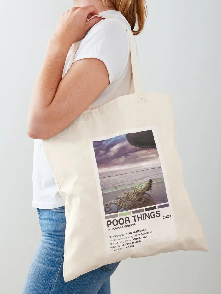 Poor Things (2023) Movie Poster Tote Bag personalized tote university shopper bag hand bags foldable reusable bag