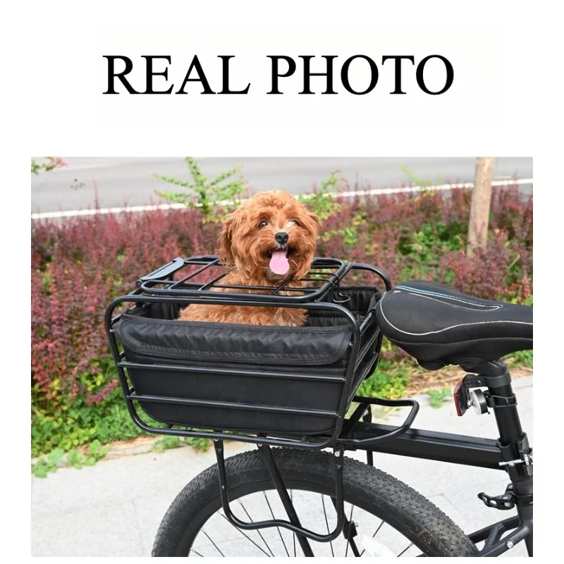 

2-in-1 Dog Bike Basket for Rear Rack Pet Carrier Cargo Basket Fits Small Medium Dogs Cats Up To 12LBS for Groceries Daily